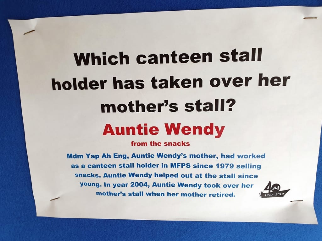 Which canteen stall holder has taken over her mother's stall